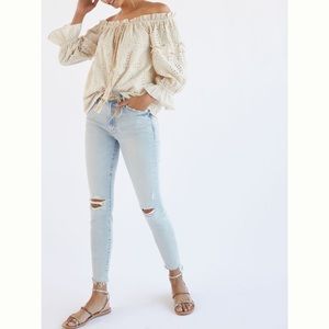 MOTHER The Stunner Skinny Ankle Step Fray jeans size 29